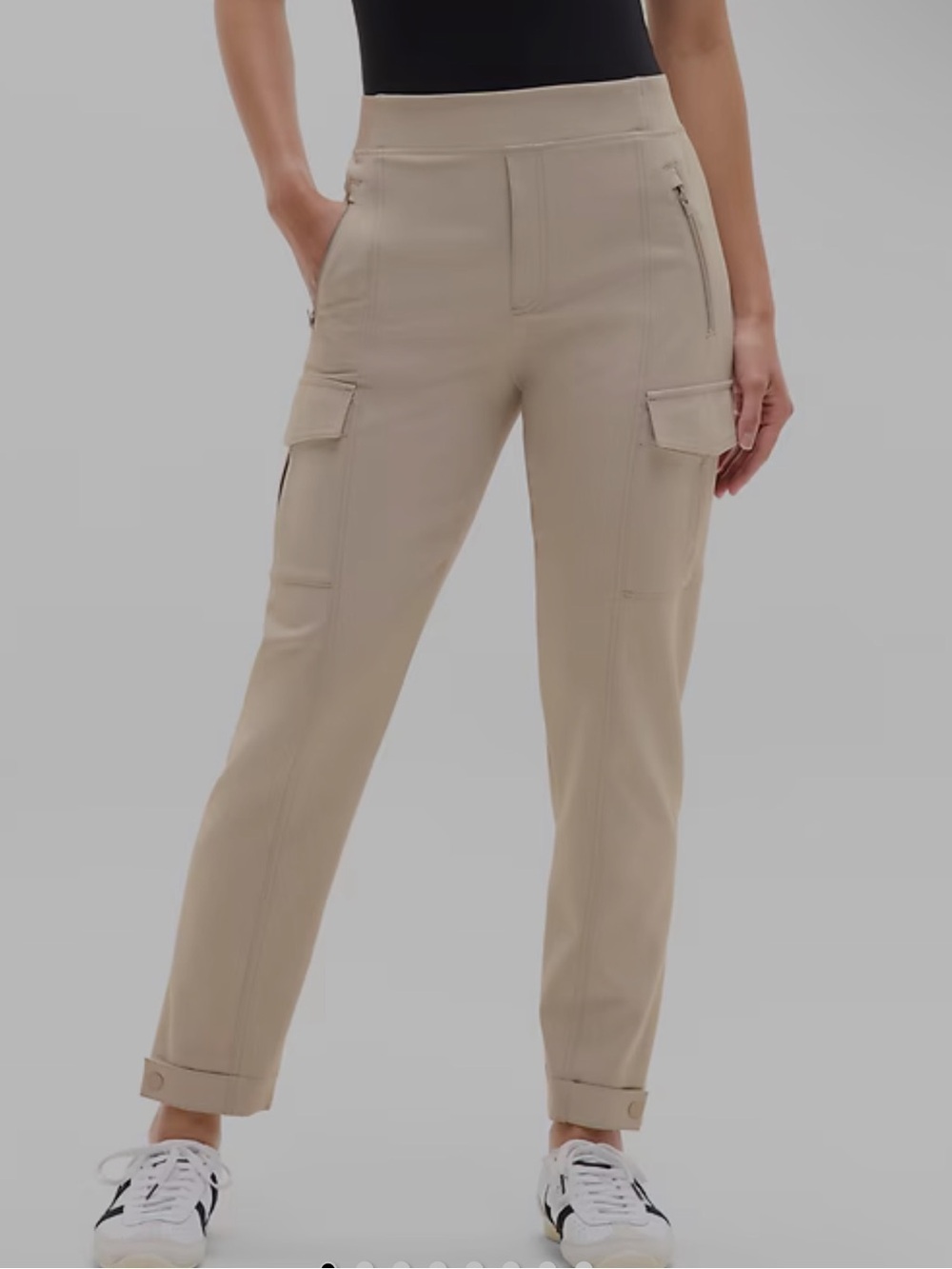 Athleta High-Rise Beige Cargo Joggers